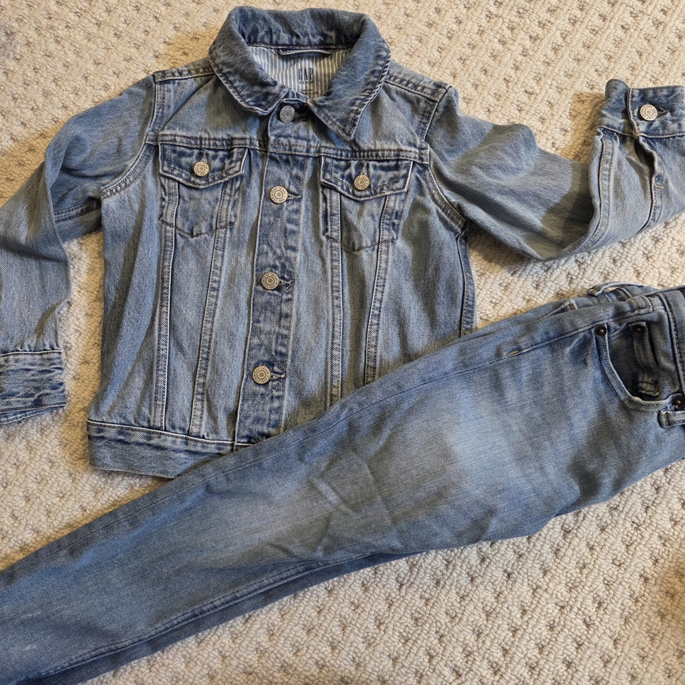 GAP Kids Blue Jean Jacket and Pants Set